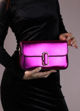 Женская сумка marc jacobs shoulder pink metallic, женская сумка, марк джейкобс, цвет розовый металлик1 фото