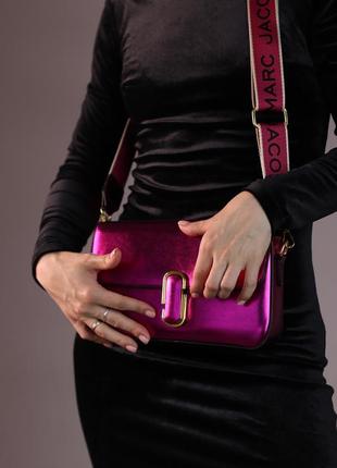 Женская сумка marc jacobs shoulder pink metallic, женская сумка, марк джейкобс, цвет розовый металлик4 фото