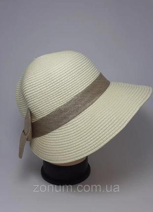 Солом'яний пляжний капелюх капор із бантом 56-57.