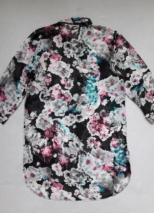 Классная блуза рубашка рукав 3/4 в цветочный принт george3 фото