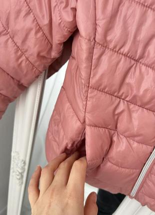 Весенняя куртка для девочки стеганая куртка перламутровая розовая куртка короткая демисезонная куртка для девочки 8-10р2 фото