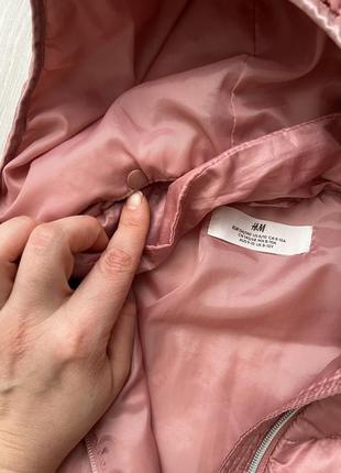 Весенняя куртка для девочки стеганая куртка перламутровая розовая куртка короткая демисезонная куртка для девочки 8-10р7 фото