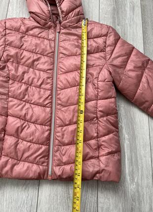 Весенняя куртка для девочки стеганая куртка перламутровая розовая куртка короткая демисезонная куртка для девочки 8-10р4 фото