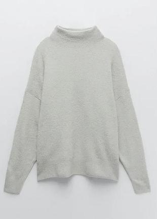 Zara свитер с высоким горлом из смесовой шерсти оверсайз