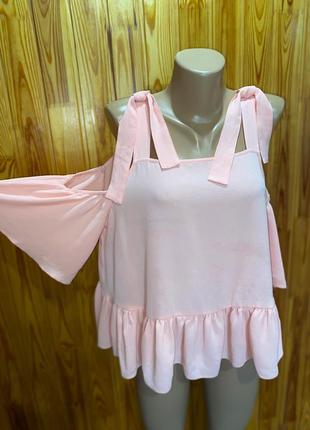 Топ ,спущені плечі,неон,волани