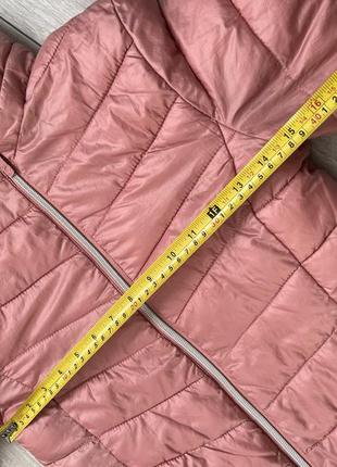 Стеганая куртка перламутровая розовая куртка короткая демисезонная куртка для девочки 8-10р4 фото