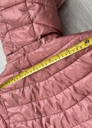 Стеганая куртка перламутровая розовая куртка короткая демисезонная куртка для девочки 8-10р8 фото