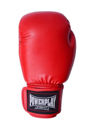 Боксерские перчатки 12 унц. из экокожи powerplay 3004 красные на липучке для дома и...