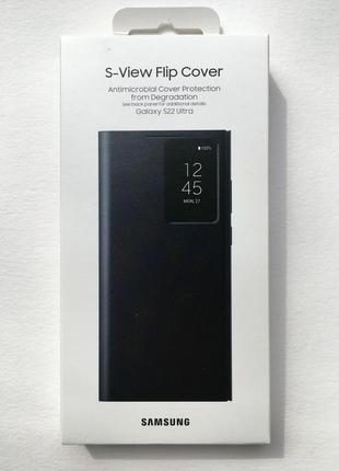 Чохол-книга s-view clear view cover ef-zs908cbegru official для samsung galaxy s22 ultra (6.8") чорний3 фото