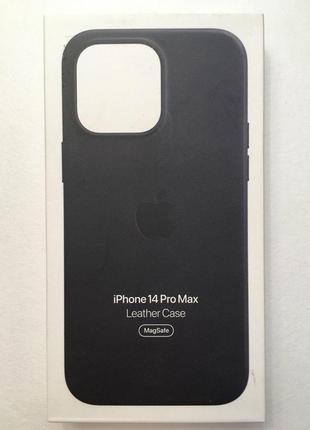 Оригинальный кожаный чехол apple leather case magsafe mppm3zm/a для iphone 14 pro max (6.7") black2 фото