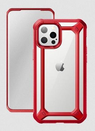 Протиударний чохол із захистом екрану supcase exo pro sp для iphone 12 pro max (6.7") red