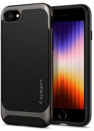 Чехол оригинальный spigen neo hybrid herringbone 054cs22197 для iphone 7/8/se 2020/2022 gunmetal10 фото