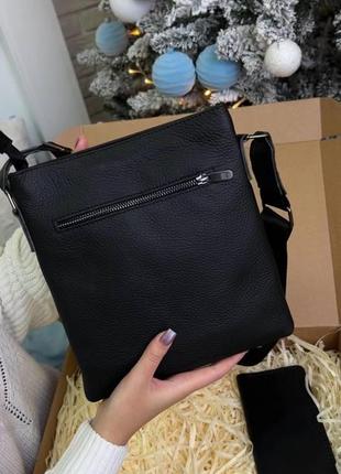 Подарочный набор luxury box 2 из кожи: мужская сумка + кошелек-клатч5 фото