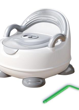 Горшок детский bestbaby a2c-8840 silver c крышкой и подлокотниками