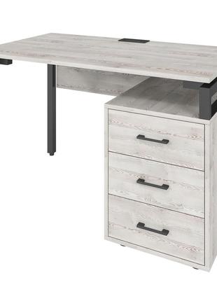 Офисный письменный стол loft details lp120b сосна лофт белая с царгой