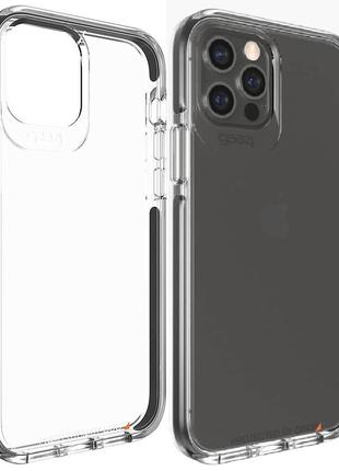 Противоударный прозрачный чехол gear4 piccadilly d3o для iphone 12 pro max (6.7") black + transparent