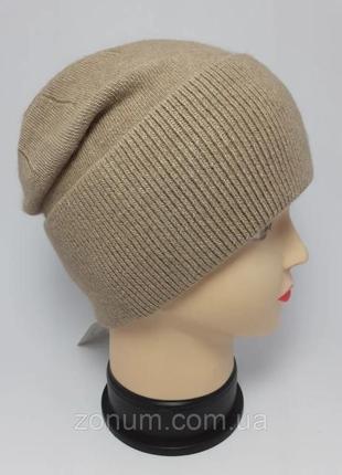 Женская зимняя шапка  odissey орнелла песок.3 фото