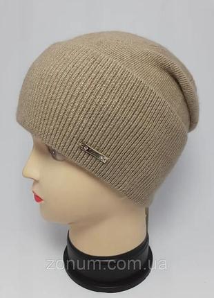 Женская зимняя шапка  odissey орнелла песок.