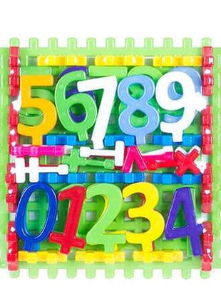 Набор детский "математика №2" 114/20 (10) "bamsic" цифры 0-9, математические знаки, в сетке