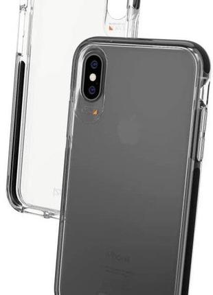 Протиударний прозорий чохол gear4 piccadilly d3o з антимікробним покриттям для iphone x/xs (5.8") black + transparent