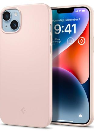 Чехол оригинальный spigen thin fit acs04776 для iphone 14 plus/15 plus (6.7") pink sand