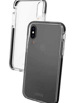 Протиударний прозорий чохол gear4 piccadilly d3o з антимікробним покриттям для iphone xs max (6.5") black + transparent