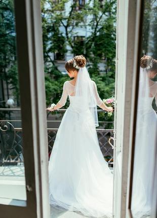 Свадебное платье с тонким рукавом 3/41 фото