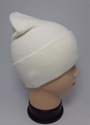 Женская шапка двойная  odissey  куба молочный.3 фото