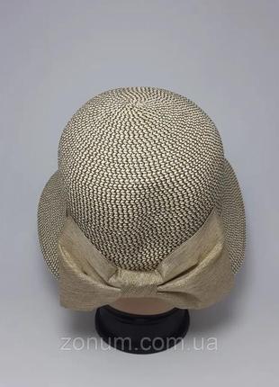 Соломенная пляжная шляпа капор с бантом 56-57.3 фото