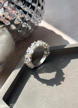 Комплект набор серьги+кольцо серебро 925 пробы с фианитами размеры 14-249 фото
