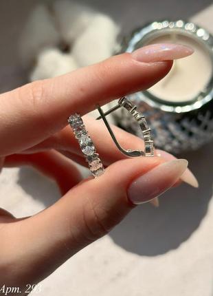 Комплект набор серьги+кольцо серебро 925 пробы с фианитами размеры 14-245 фото