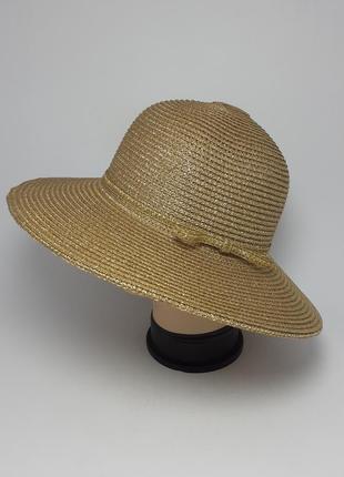 Шляпа женская пляжная  56-57,золотая рогожка.