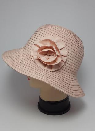 Шляпа женская летняя с цветком 56 раз.3 фото