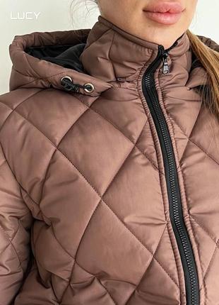 Комбінезон жіночий ромпер теплий балонєвий коричневий лижний костюм зимовий стильний утеплений6 фото