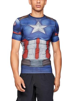 Лімітована компресійна футболка under armour alter ego captain america compression t-shirt1 фото