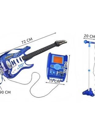 Детская гитара + микрофон + усилитель kruzzel 22409 синяя6 фото