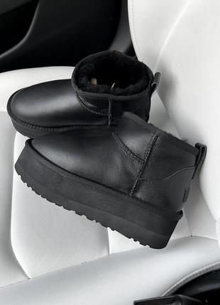 Уггі угги угг ugg ultra mini platform black leather