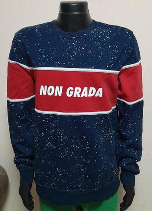 Стильная хлопковый свитшот синего цвета non grada made in bangladesh, 💯 оригинал