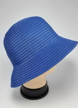 Шляпа женская летняя с цветком синяя  56 раз.3 фото