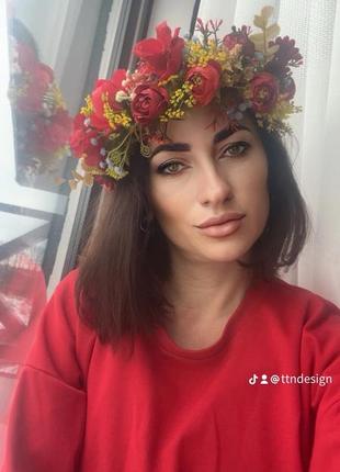 Вінок український червоний . обруч національний
