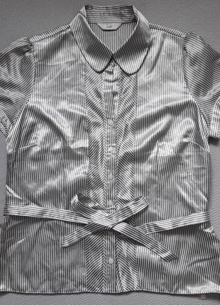 Классная рубашка блуза с коротким рукавом принт полосы petites bhs2 фото