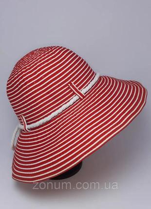 Шляпа женская канат с регулированием размера шик красная2 фото