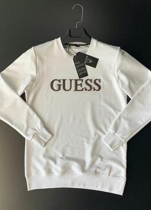 Світшот чоловічий guess white свитшот гііс белый мужской кофта1 фото