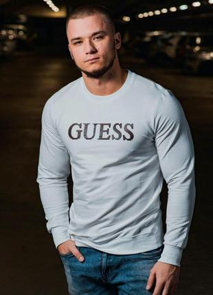 Світшот чоловічий guess white свитшот гііс белый мужской кофта3 фото