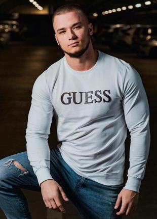 Світшот чоловічий guess white свитшот гііс белый мужской кофта4 фото