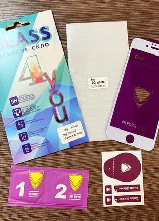 Захисне скло на iphone 6/6s 5d 4you білого кольору