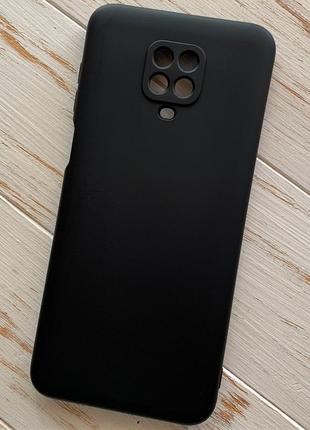 Силиконовый чехол для xiaomi redmi note 9 pro / 9s чёрный soft silicone case full (бампер)