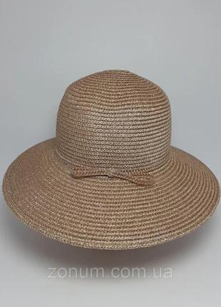 Шляпа женская пляжная  56-57,медная рогожка.
