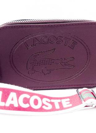 Женская сумка кросбоди lacoste бордо1 фото