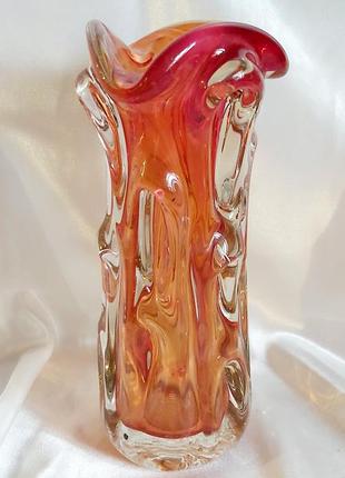 Вінтажна ваза кольорове скло срср1 фото